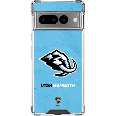 NHL Utah Mammoth Distressed Blue Google Pixel 7 Pro Clear Case